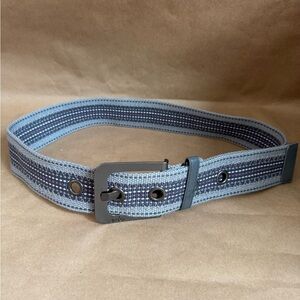 Y2K Esprit Yellow & Grey Cotton Low Rise 2” Wide Belt. Sz 38 (belt holes 31-37”)